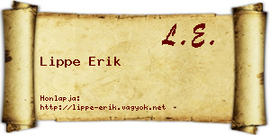 Lippe Erik névjegykártya